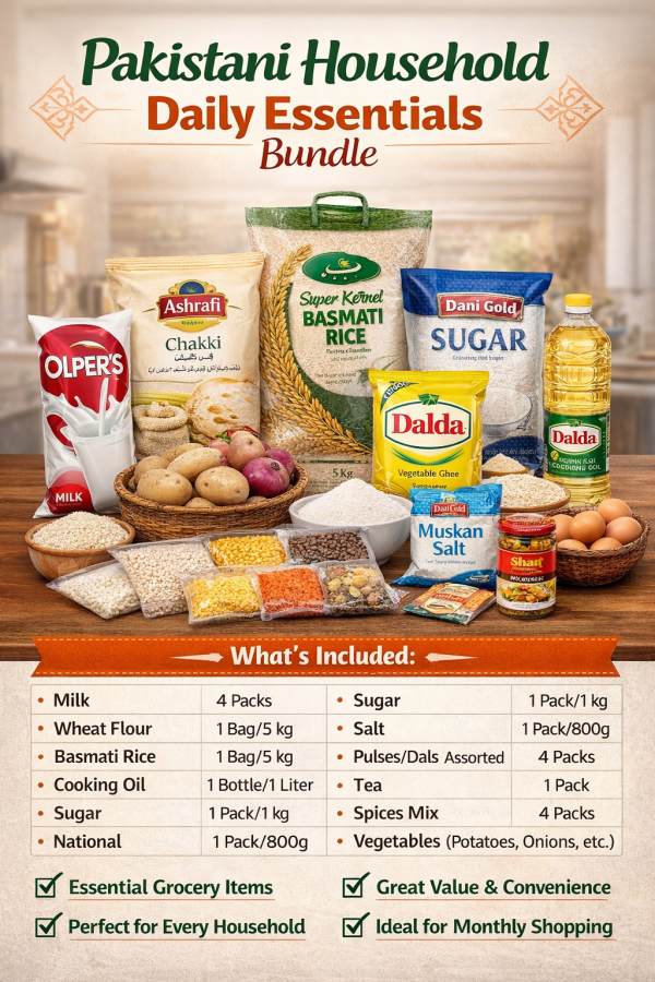 Pakistani Household Daily Essentials Bundle